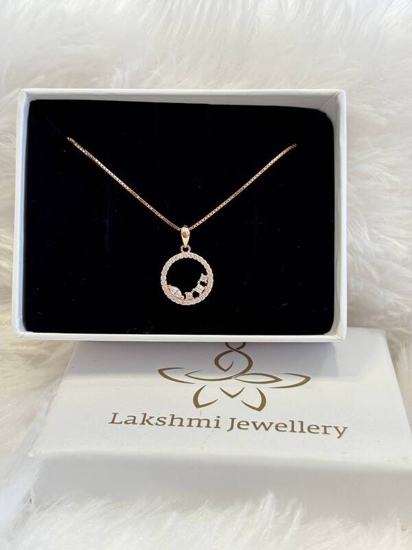 Silver elypse chain with rosegold finish