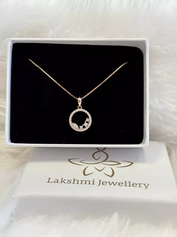 Silver elypse chain with rosegold finish