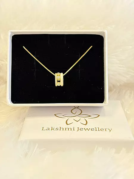 Silver madhuri chain with gold finish