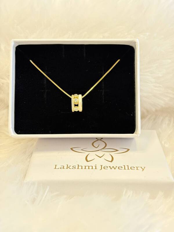 Silver madhuri chain with gold finish