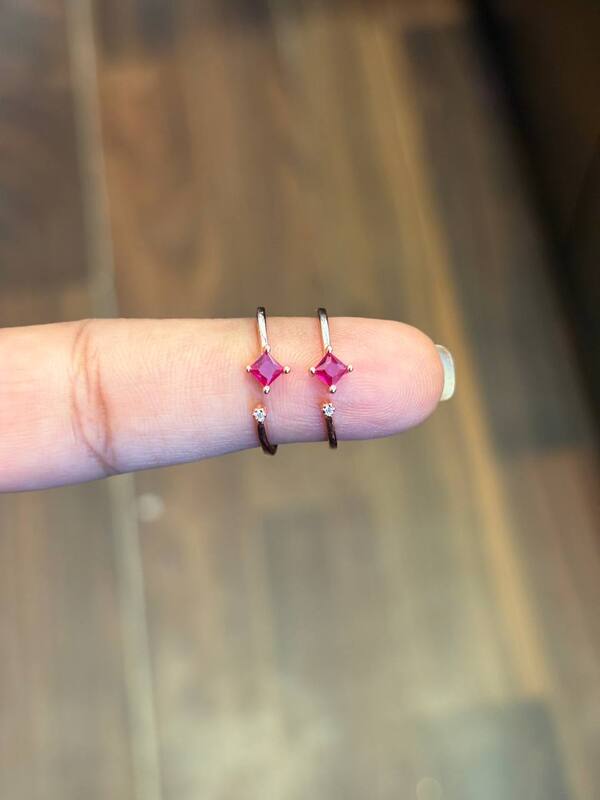 Silver pinky toe ring with rosegold finish