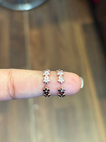 Silver leaff toe ring with rosegold finish