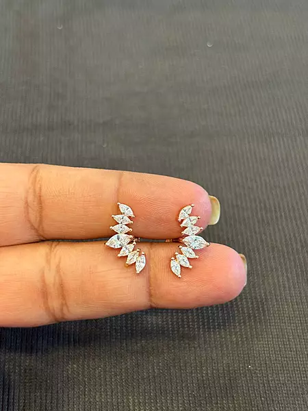 Silver fancy big helix stud with rosegold finish