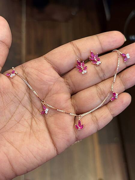 Silver pink fancy butterfly charm with rosegold finish