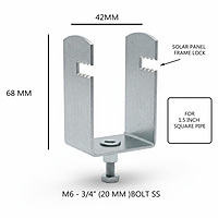 T1" Gapless Solar Panel Mounting Bracket for 42×42 mm (1.5") Square Pipe