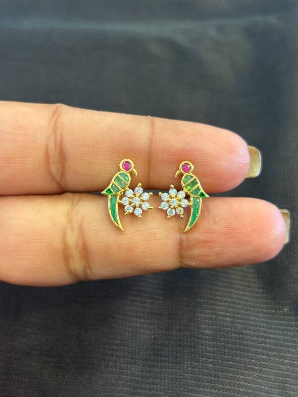 Silver stone parrot with gold finish