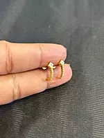 Silver J type stud with gold finish