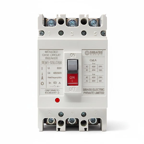 100A MCCB, SEM-125L/3300  3Pole AC- MOULDED CASE CIRCUIT BREAKER
