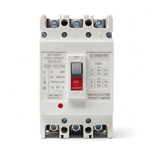 100A MCCB, SEM-125L/3300  3Pole AC- MOULDED CASE CIRCUIT BREAKER