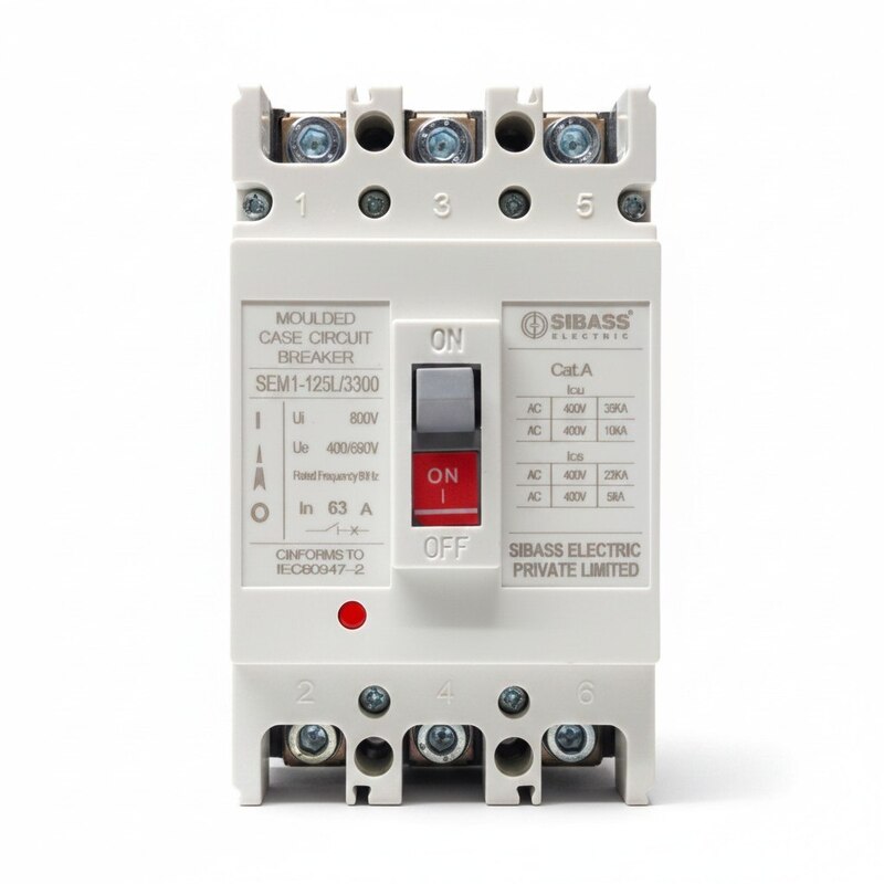 100A MCCB, SEM-125L/3300  3Pole AC- MOULDED CASE CIRCUIT BREAKER