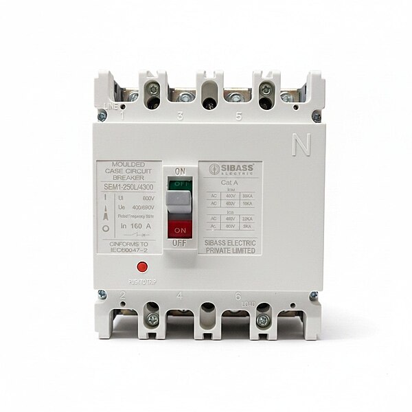 100A MCCB, SEM-125L/4300  4Pole AC- MOULDED CASE CIRCUIT BREAKER