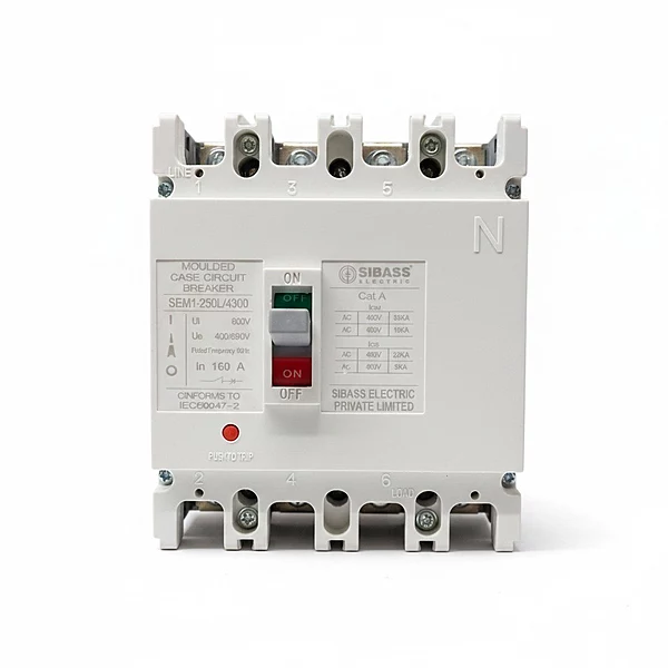 160A MCCB, SEM-250L/4300  4Pole AC- MOULDED CASE CIRCUIT BREAKER