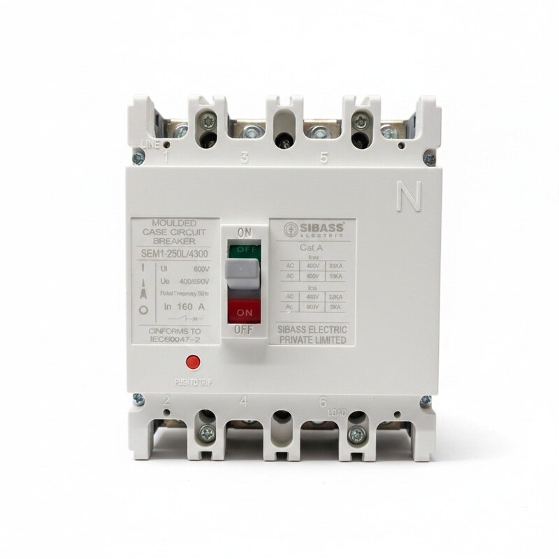 250A MCCB, SEM-250L/4300  4Pole AC- MOULDED CASE CIRCUIT BREAKER