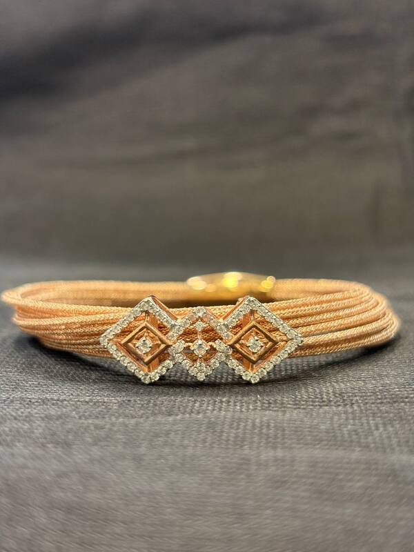 Silver marutham magnetic rope with rosegold finish