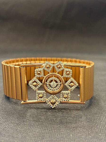 Silver golden glow wrist band with rosegold finish