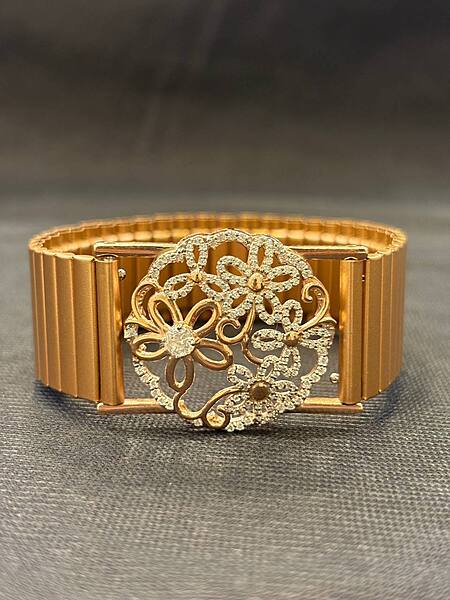 Silver golden multi flower with rosegold finish