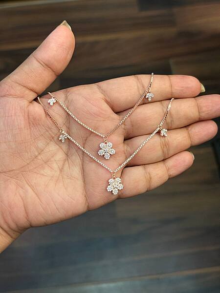 Silver magil anklet with rosegold finish