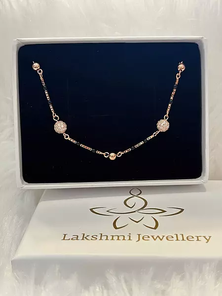 Silver ball bracelet 1 with rosegold finish
