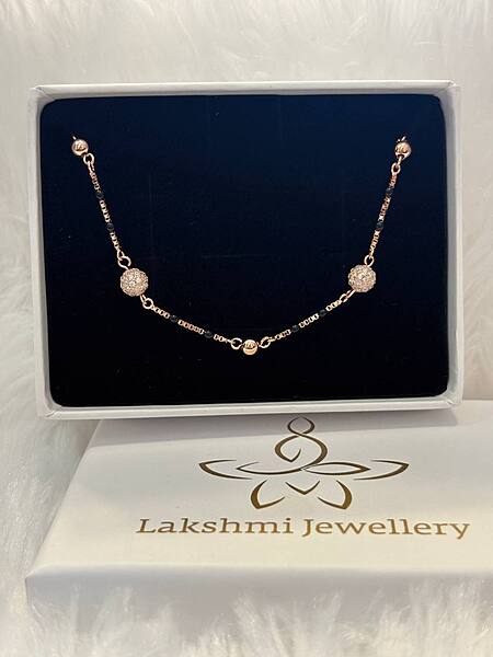 Silver ball bracelet 1 with rosegold finish