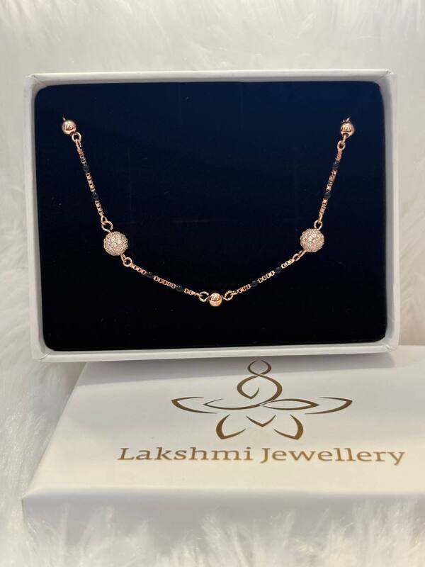 Silver ball bracelet 1 with rosegold finish