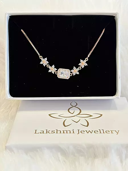 Silver divya bracelet with rosegold finish