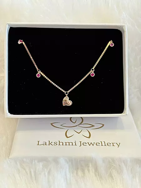 Silver heart bracelet with rosegold finish