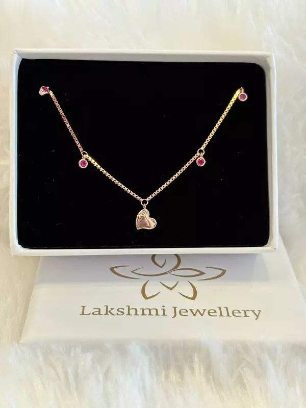 Silver heart bracelet with rosegold finish