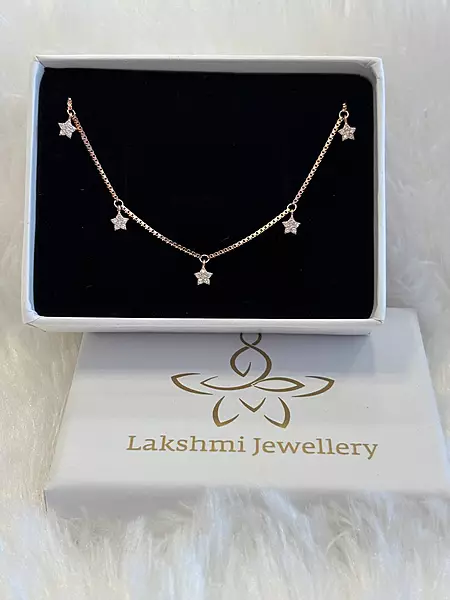 Silver star charms with rosegold finish