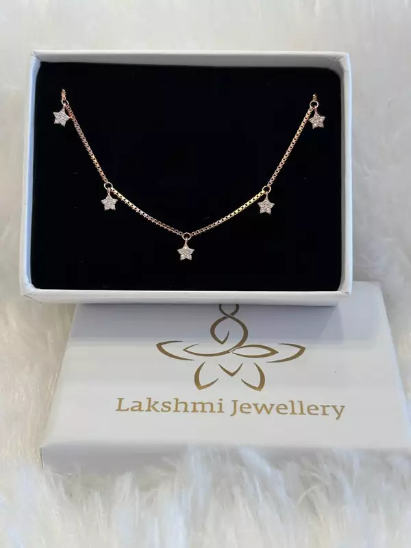Silver star charms with rosegold finish