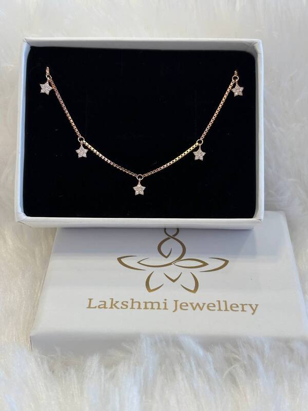 Silver star charms with rosegold finish
