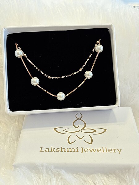 Silver double layer bracelet with rosegold finish
