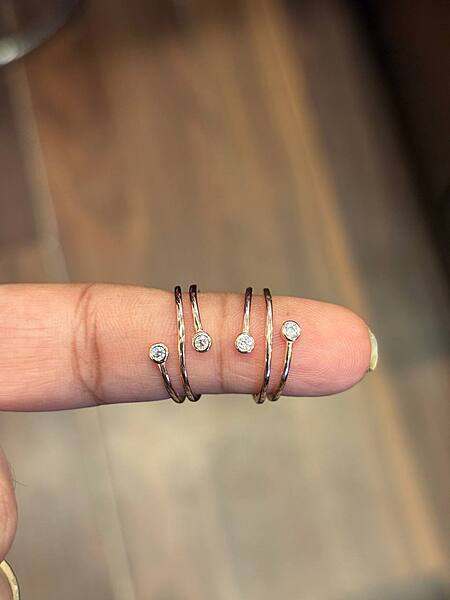 silver wrap toe ring with rosegold finish