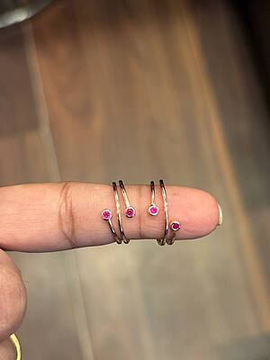 silver wrap toe ring with rosegold finish