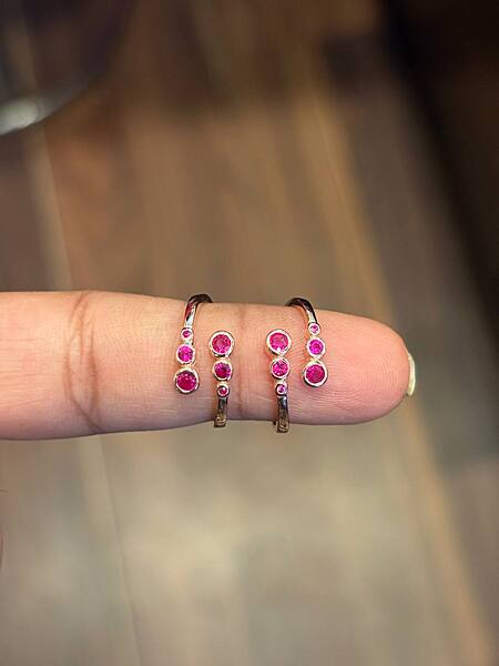 Silver zivara toe ring with rosegold finish