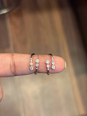 Silver zivara toe ring with rosegold finish
