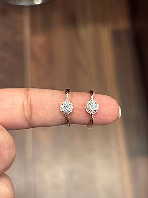silver anarika toe ring with rosegold finish