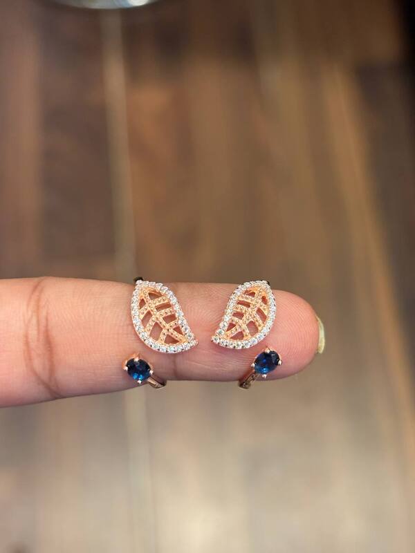 silver ilamayi toe ring with rosegold finish