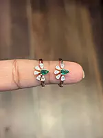 silver vaanila toe ring with rose gold finish