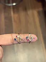 silver mayilaa toe ring with rosegold finish