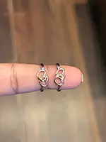 silver dual heart toe ring