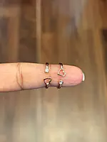 silver hearty stone toe ring