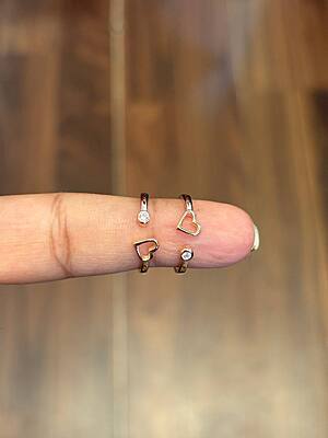 silver hearty stone toe ring