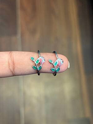 Silver  illai toe ring with rosegold finish