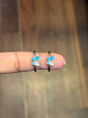 silver pretty butterfly toe ring