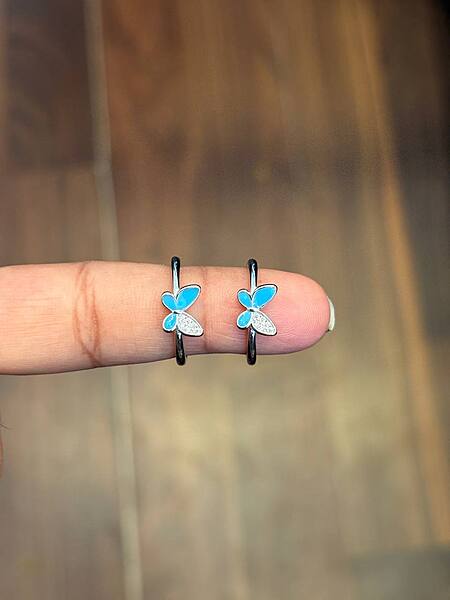silver pretty butterfly toe ring