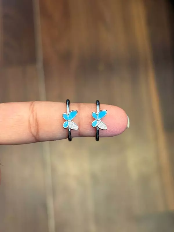 silver pretty butterfly toe ring