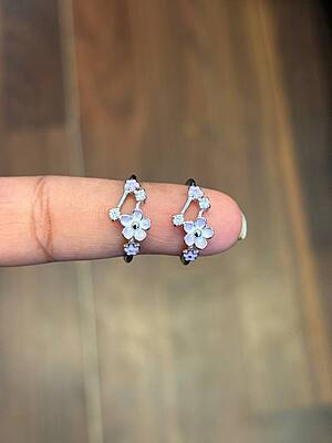 silver bloom toe ring