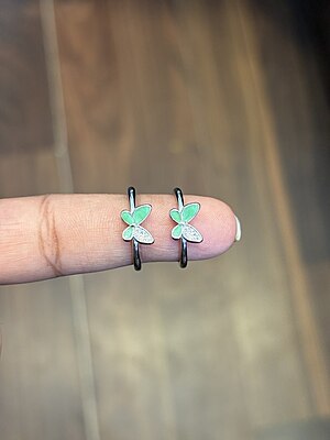 silver pretty butterfly toe ring
