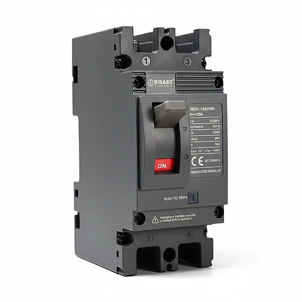 Sibass DC MCCB 125A 2-Pole | DC 300V Molded Case Circuit Breaker
