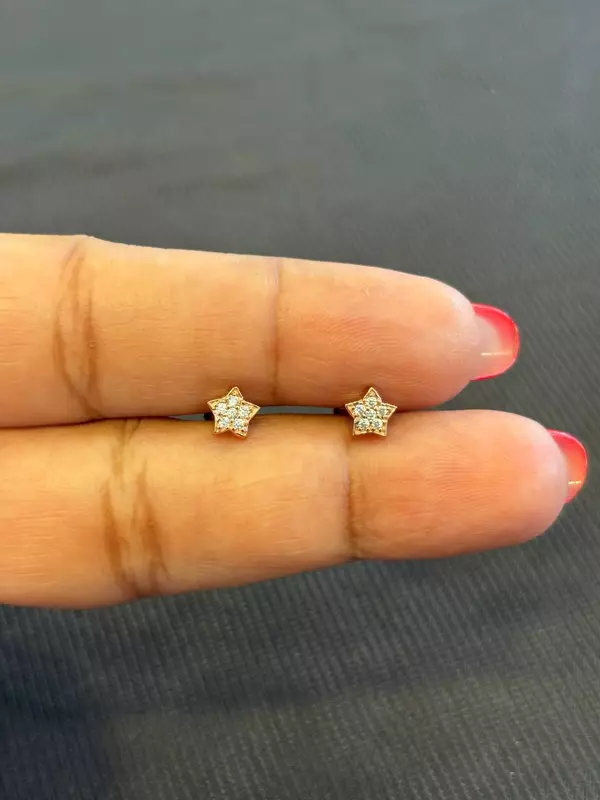 Silver star1 second stud with rosegold finish